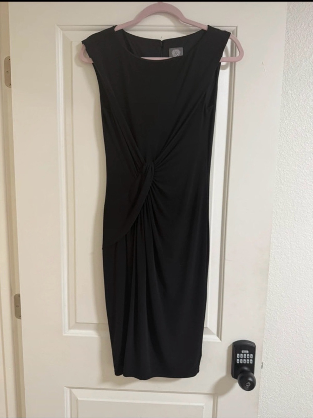 Vince Camuto Black Knot-Detail Midi Dress